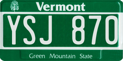 VT license plate YSJ870
