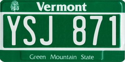 VT license plate YSJ871