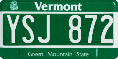VT license plate YSJ872