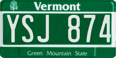 VT license plate YSJ874