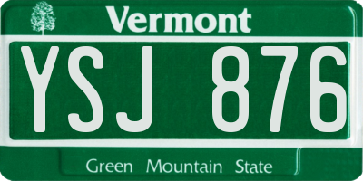VT license plate YSJ876
