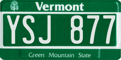 VT license plate YSJ877