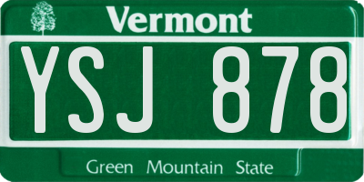 VT license plate YSJ878