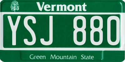 VT license plate YSJ880