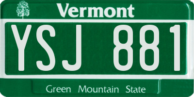 VT license plate YSJ881