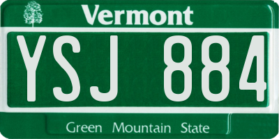 VT license plate YSJ884