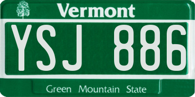 VT license plate YSJ886