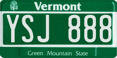 VT license plate YSJ888