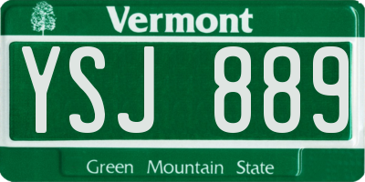 VT license plate YSJ889