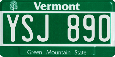 VT license plate YSJ890