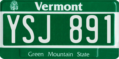 VT license plate YSJ891