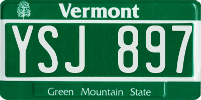 VT license plate YSJ897