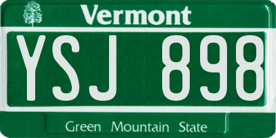 VT license plate YSJ898