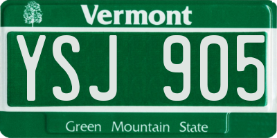 VT license plate YSJ905