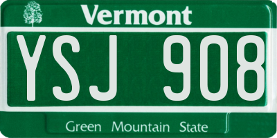 VT license plate YSJ908
