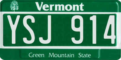 VT license plate YSJ914