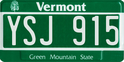 VT license plate YSJ915