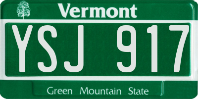 VT license plate YSJ917