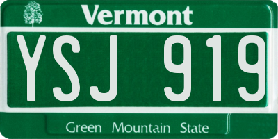 VT license plate YSJ919