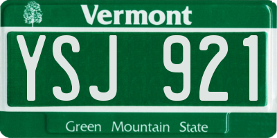 VT license plate YSJ921