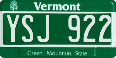 VT license plate YSJ922