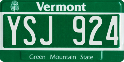 VT license plate YSJ924