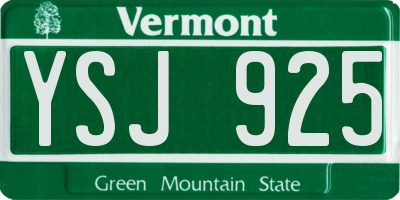 VT license plate YSJ925