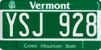 VT license plate YSJ928