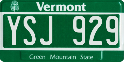 VT license plate YSJ929