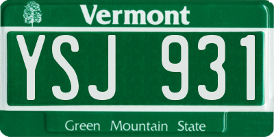 VT license plate YSJ931