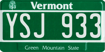 VT license plate YSJ933