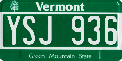 VT license plate YSJ936