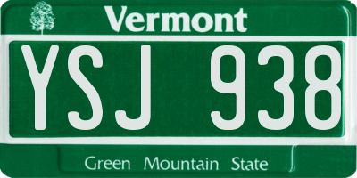 VT license plate YSJ938