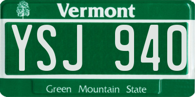 VT license plate YSJ940