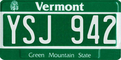 VT license plate YSJ942