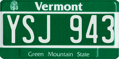 VT license plate YSJ943