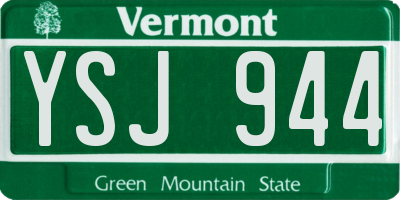 VT license plate YSJ944