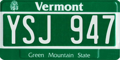 VT license plate YSJ947