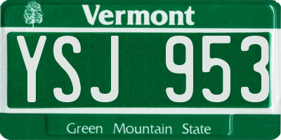VT license plate YSJ953