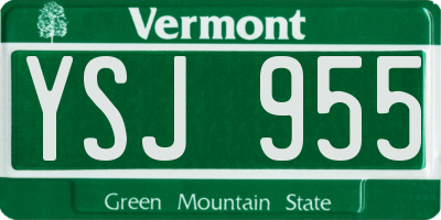 VT license plate YSJ955