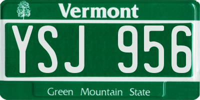 VT license plate YSJ956