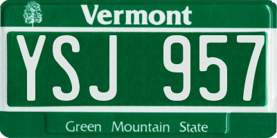 VT license plate YSJ957