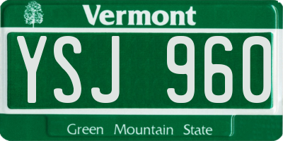 VT license plate YSJ960