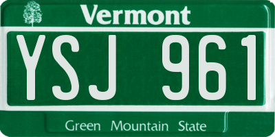 VT license plate YSJ961
