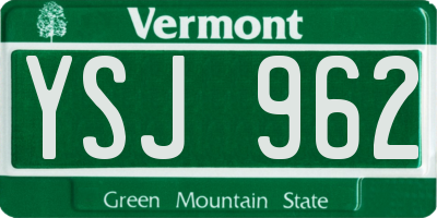 VT license plate YSJ962