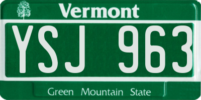 VT license plate YSJ963