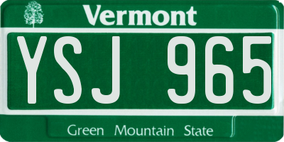VT license plate YSJ965