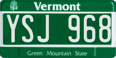 VT license plate YSJ968