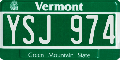 VT license plate YSJ974