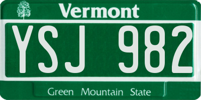 VT license plate YSJ982
